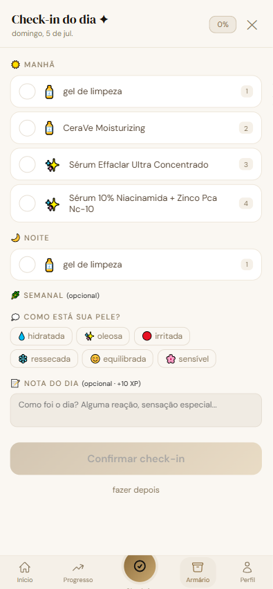 Pelle IQ daily check-in